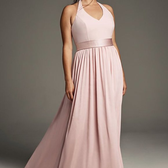 NWT Blush Vera Wang V Neck Halter Gown - Picture 3 of 10